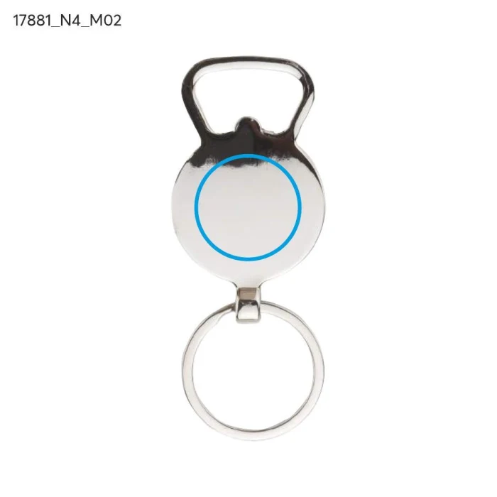 Schemat znakowania dla Tampondruk - N4 na gadżecie: Brelok MILO metal-drewno z otwieraczem i grawerem logo