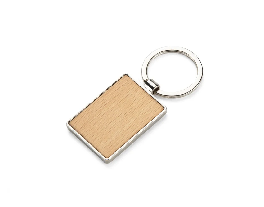 Brelok RENGO drewniany z grawerem, naturalny kolor