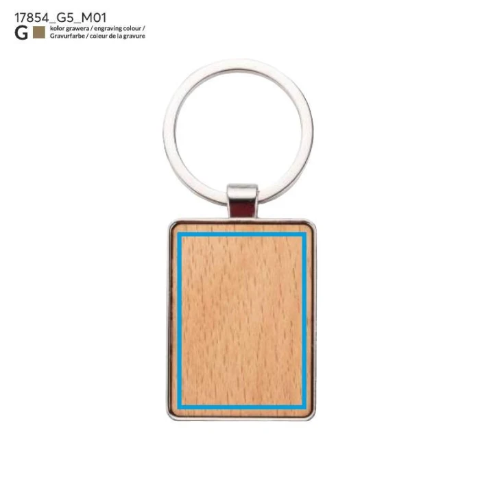 Schemat znakowania dla Grawerowanie laserowe - G5 na gadżecie: Brelok RENGO drewniany z grawerem, naturalny kolor