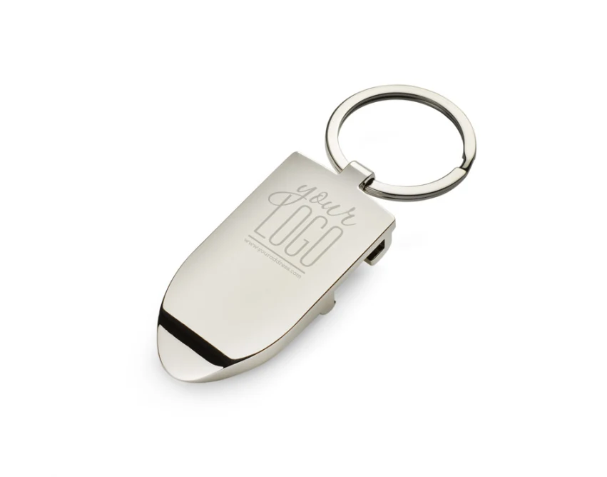 Srebrny brelok 4w1 z żetonem, otwieraczem i grawerem