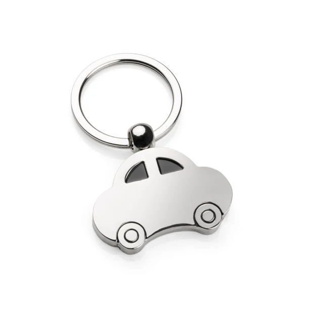 Srebrny brelok samochodowy z grawerem logo – metal, AUTO