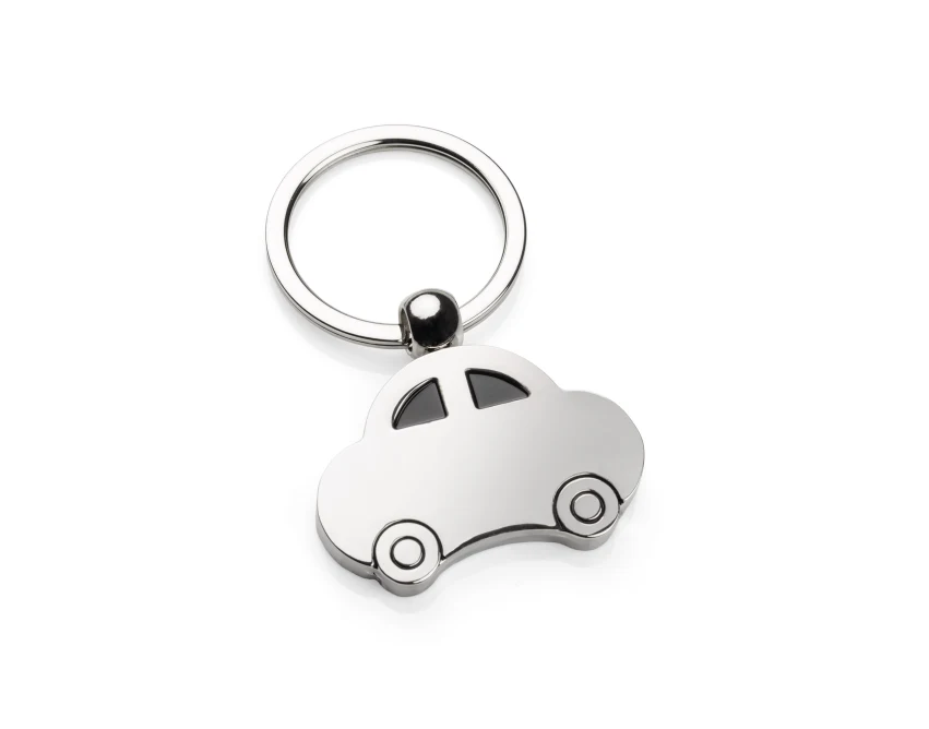 Srebrny brelok samochodowy z grawerem logo – metal, AUTO