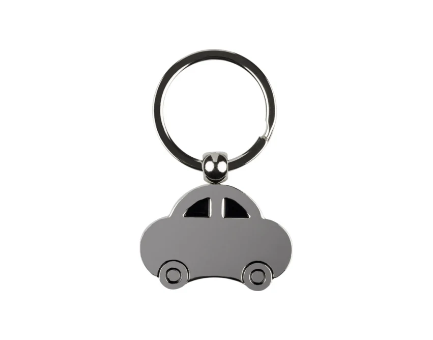Srebrny brelok samochodowy z grawerem logo – metal, AUTO
