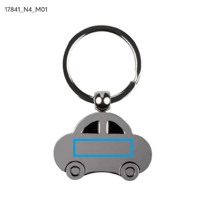 Schemat znakowania dla Tampondruk - N4 na gadżecie: Srebrny brelok samochodowy z grawerem logo – metal, AUTO