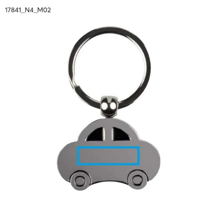 Schemat znakowania dla Tampondruk - N4 na gadżecie: Srebrny brelok samochodowy z grawerem logo – metal, AUTO