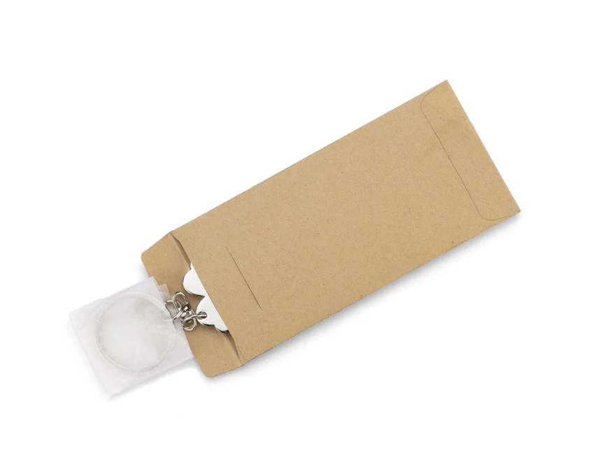 Srebrny brelok koniczynka z logo – metal, grawer, premium