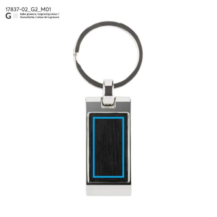 Schemat znakowania dla Grawerowanie laserowe - G2 na gadżecie: Czarny metalowy brelok KAMEL z grawerem logo firmowego