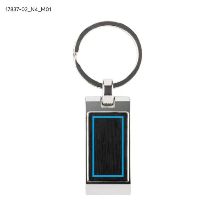 Schemat znakowania dla Tampondruk - N4 na gadżecie: Czarny metalowy brelok KAMEL z grawerem logo firmowego