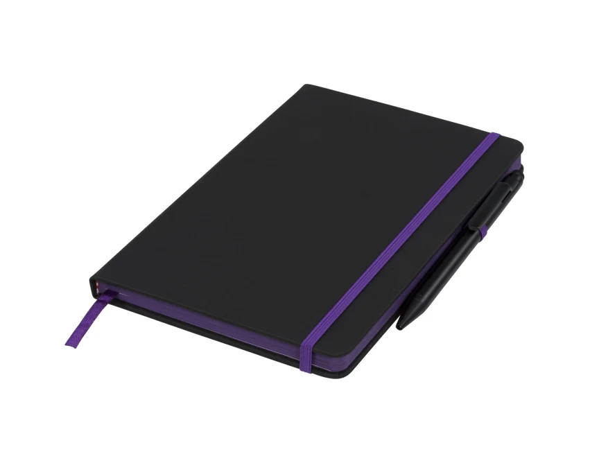 Noir Edge notes A5 z nadrukiem z fioletową opaską