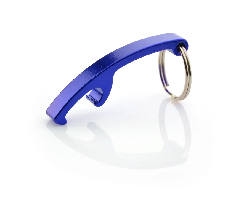 Niebieski brelok ABRI 2w1 z otwieraczem i grawerem logo