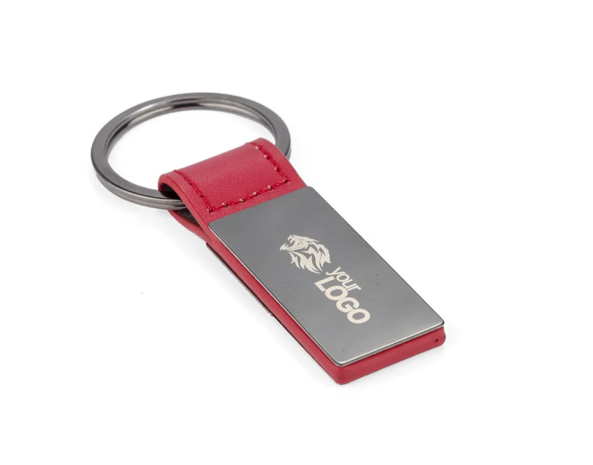 JUNG brelok do kluczy z logo, czerwony z PU