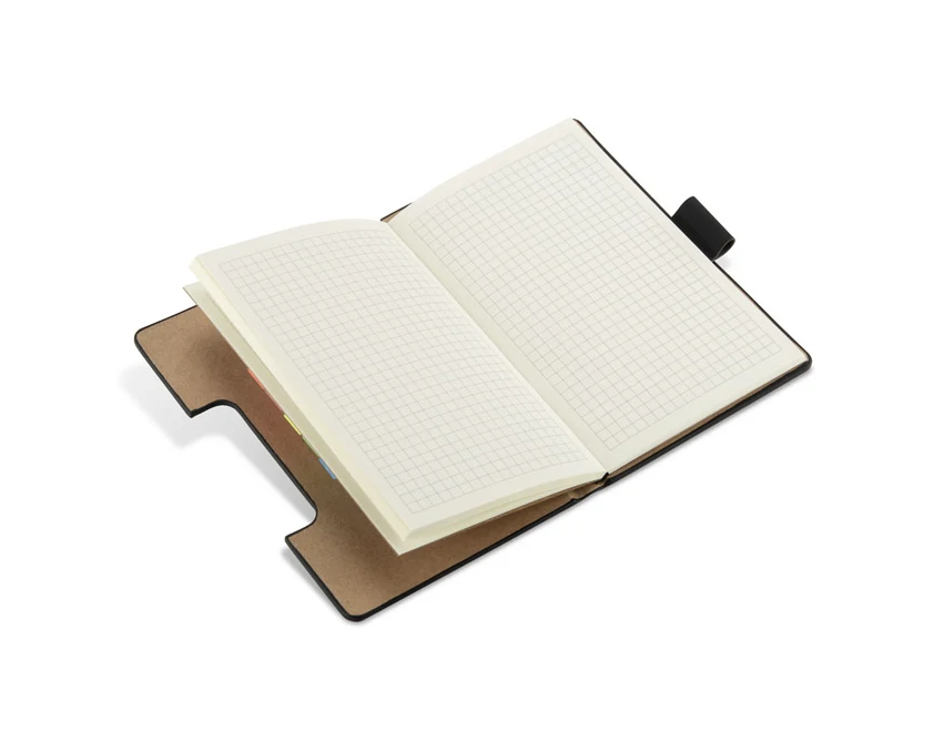 Notes STIKLO reklamowy A6 czarny z zakładkami