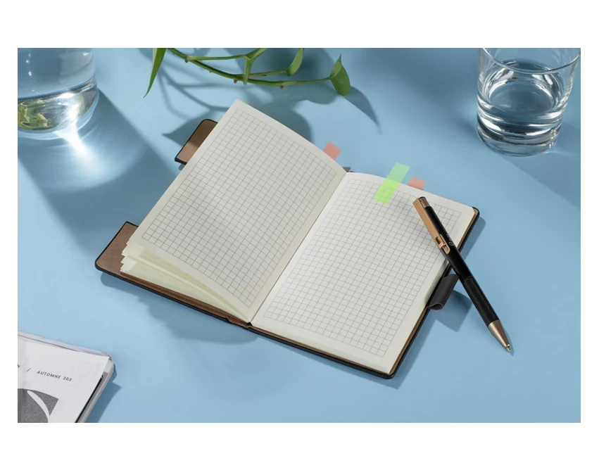 Notes STIKLO reklamowy A6 czarny z zakładkami