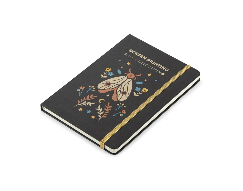 KORYO notes A5 z logo firmy czarny z gumką