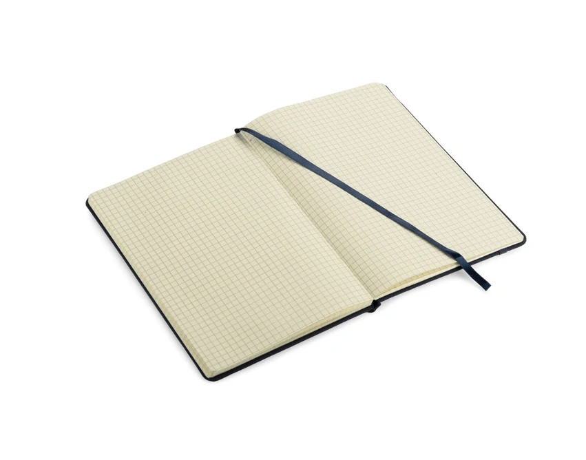 Notes LAPRE A5 z logo granatowy z gumką