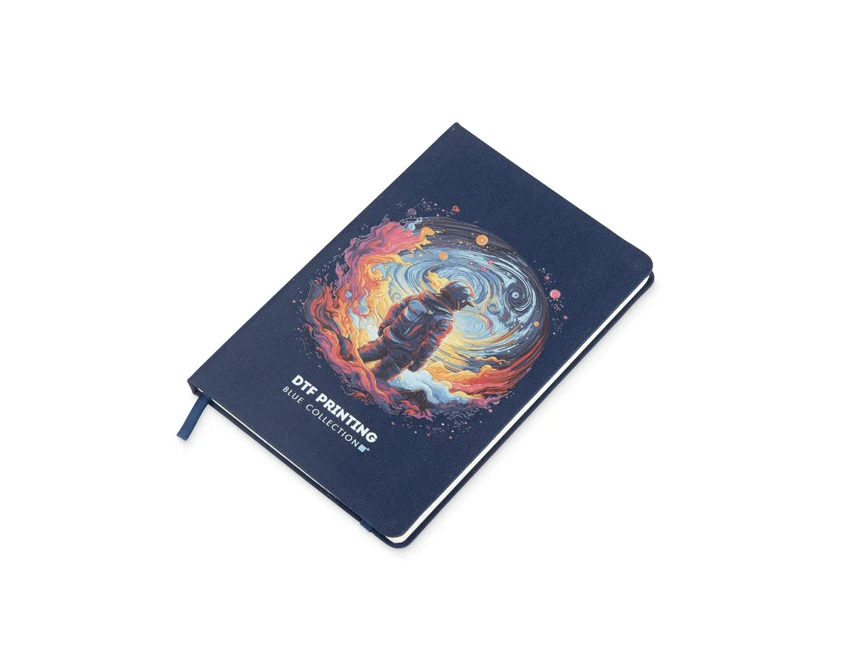 Notes LAPRE A5 z logo granatowy z gumką