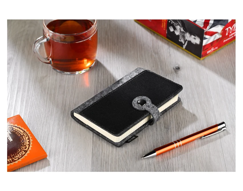 EVERO notes ekologiczny A6 z filcu rPET z guzikiem