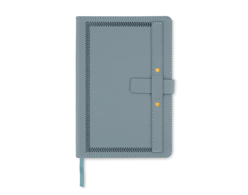 Notes SCRIBO A5 niebieski z logo, twarda okładka, 104 kartki