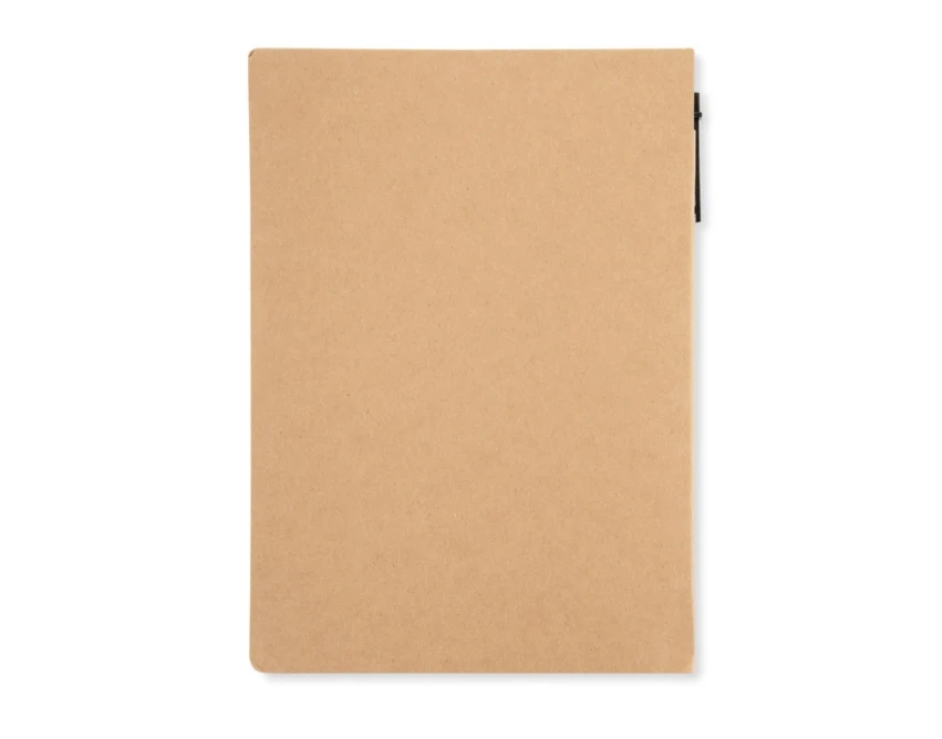 Notes A5 brązowy kraft z długopisem i logo firmy