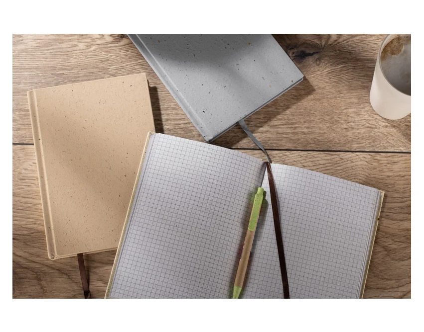 Brązowy notes COCO A5 z łupin kokosa z logo firmy