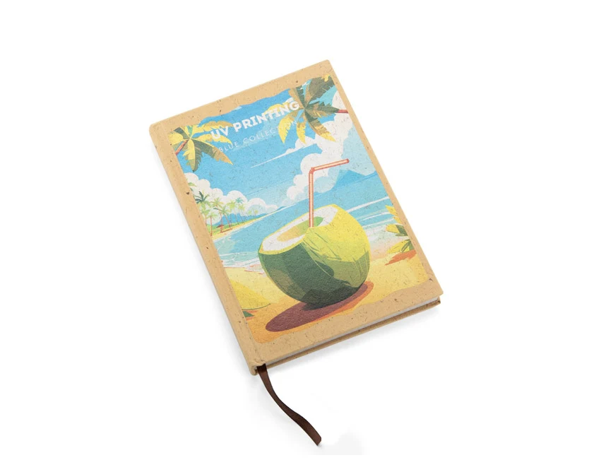 Brązowy notes COCO A5 z łupin kokosa z logo firmy
