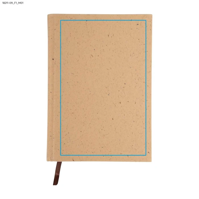Schemat znakowania dla Termotransfer - F1 na gadżecie: Brązowy notes COCO A5 z łupin kokosa z logo firmy