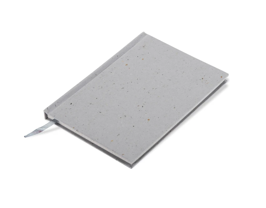 Notes KOFE A5 szary z łupin kawy i logo firmy