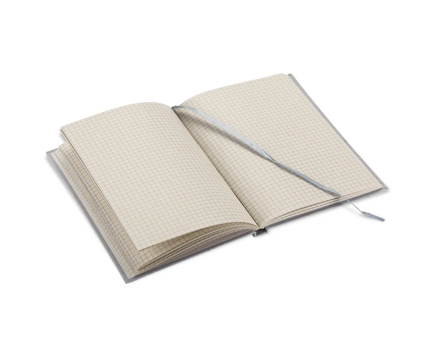 Notes KOFE A5 szary z łupin kawy i logo firmy