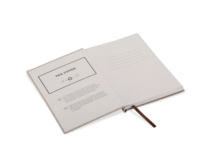Notes TEO A5 z liści herbaty i bawełny, ekologiczny z logo