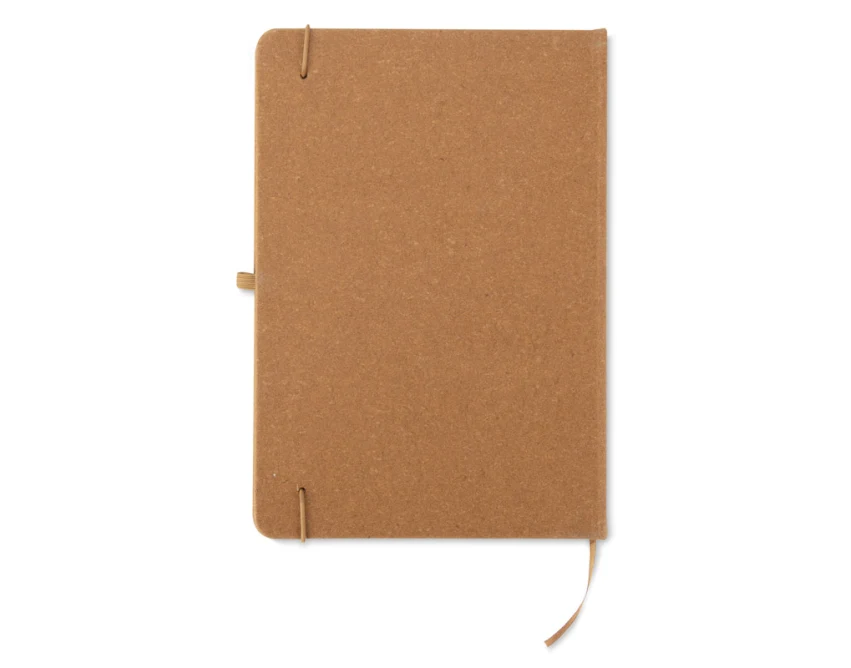 Brązowy notes A5 z recyklingowanego PU z nadrukiem logo