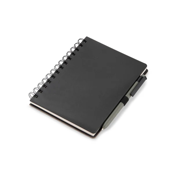 Czarny notes B6 z długopisem ARSEN z recyklingu, eco gift