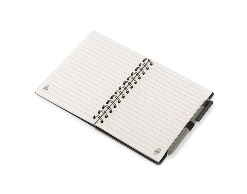 Czarny notes B6 z długopisem ARSEN z recyklingu, eco gift