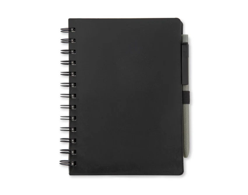 Czarny notes B6 z długopisem ARSEN z recyklingu, eco gift