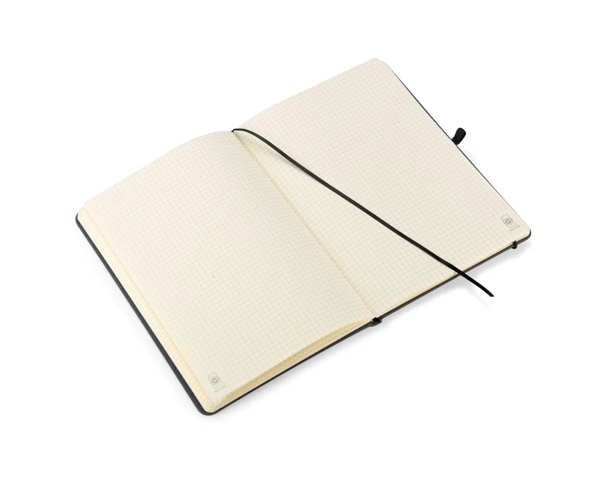 Czarny notes firmowy A5 GLITZO z recyklingu z logo