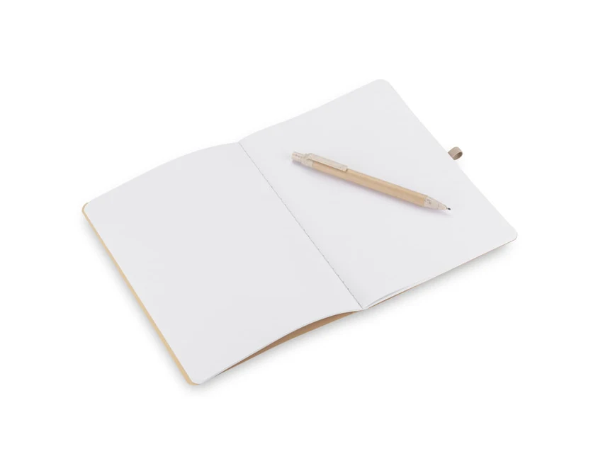 Eko notes A5 REMATT z logo i długopisem z recyklingu