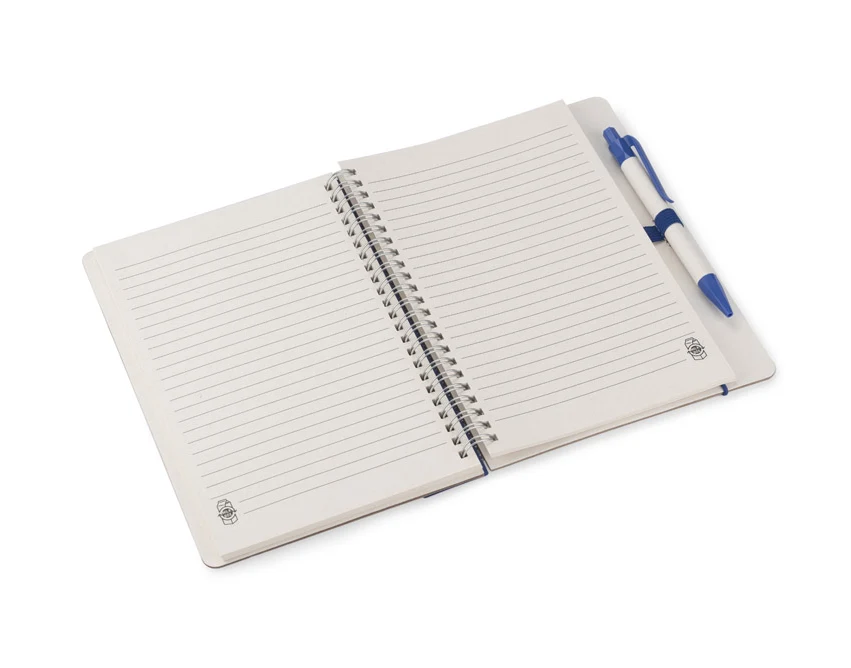 Granatowy notes A5 REGALI z linijką i długopisem z logo