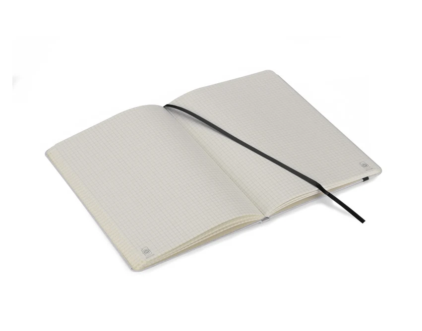 Czarny notes MOSATO A5 z logo firmy – papier z recyklingu