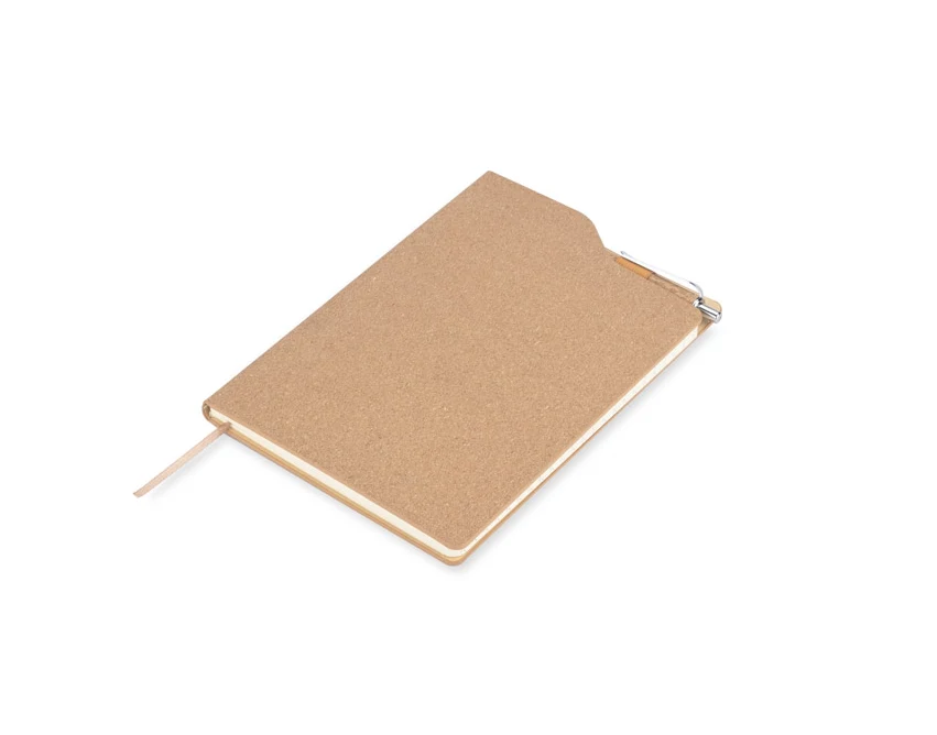 Notes korkowy TESSO A5 z długopisem i logo firmy