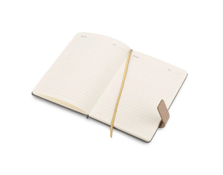 Szary notes ELITE A5 z magnetycznym zapięciem i logo