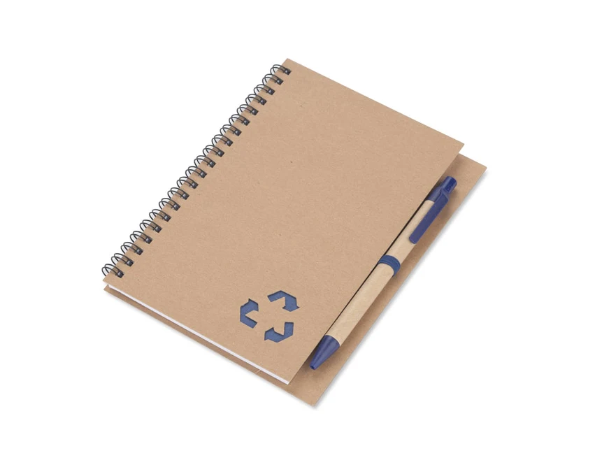 Eko notes SERENO B6 niebieski z papierowym długopisem