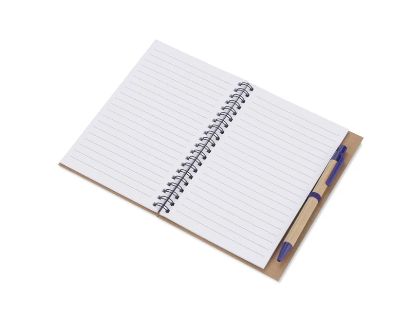 Eko notes SERENO B6 niebieski z papierowym długopisem