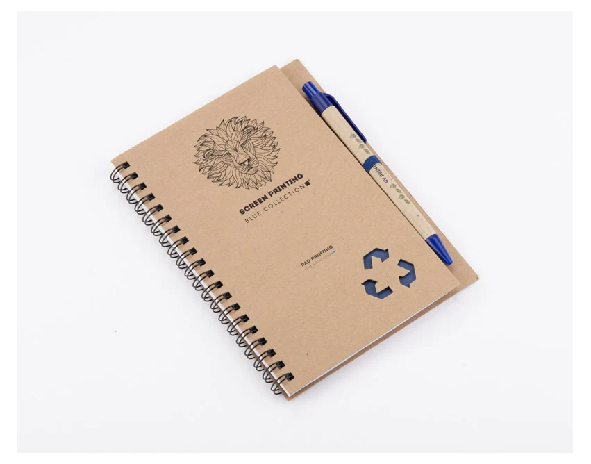 Eko notes SERENO B6 niebieski z papierowym długopisem