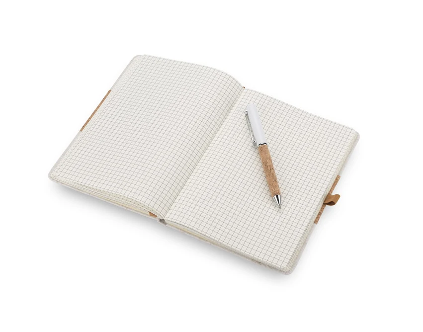 Notes CALMO A5 z długopisem z korka w pudełku kraft