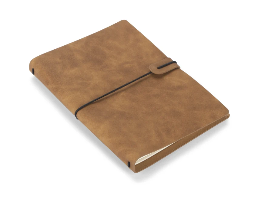Brązowy notes skórzany RETRO LITE A5 z grawerem logo