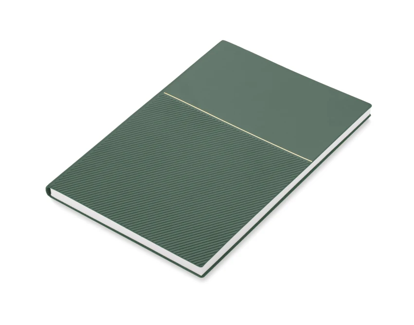 Zielony notes A5 z papieru kamiennego z logo firmy