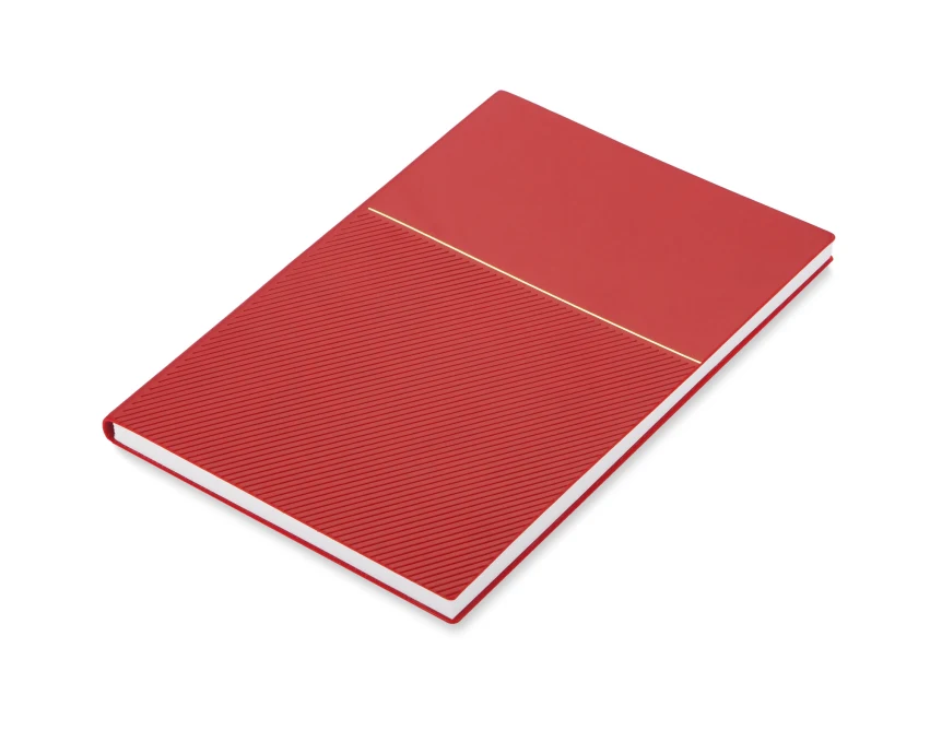 Czerwony notes A5 z papieru kamiennego ze złotym zdobieniem