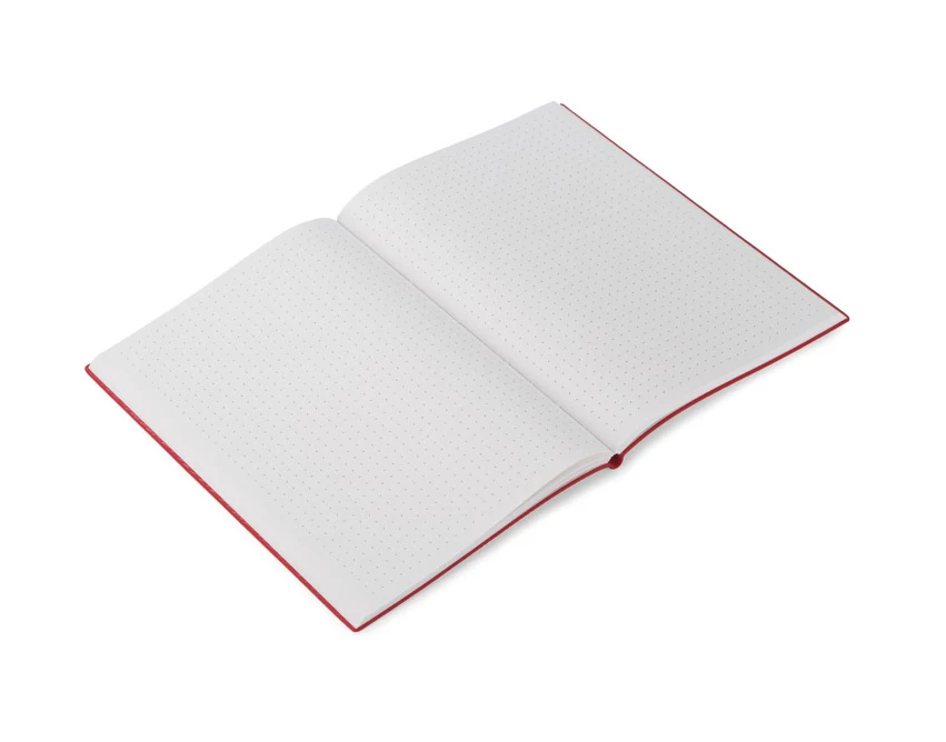 Czerwony notes A5 z papieru kamiennego ze złotym zdobieniem