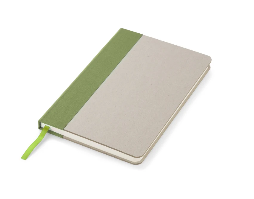 Eko notes KLAPP A5 zielony z logo – 96 kartek, tektura