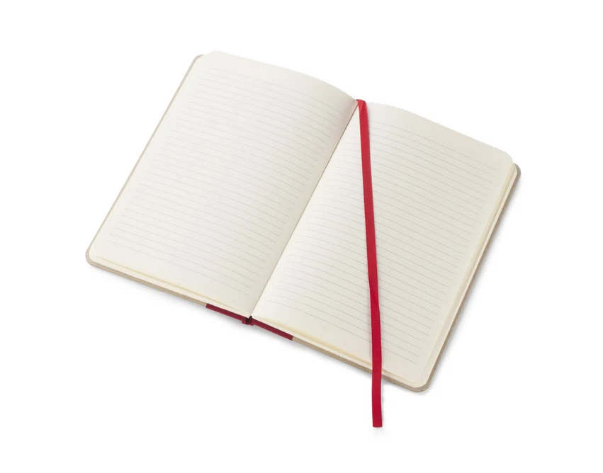 Notes ekologiczny KLAPP A5 czerwony z logo, 96 kartek