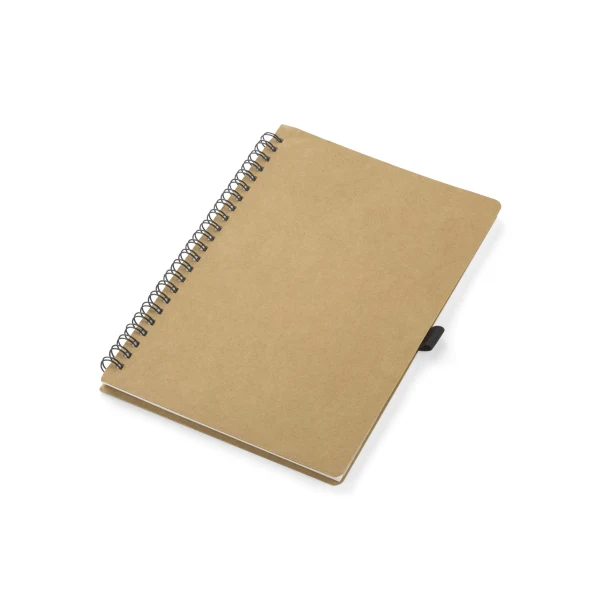 Brązowy notes A5 z papieru kamiennego z logo – eko